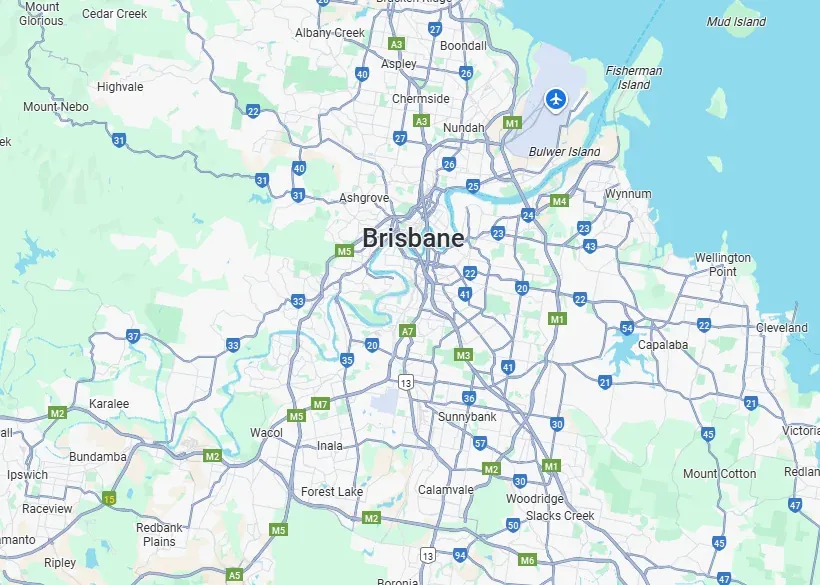 Map of Brisbane and surrounds, our service area